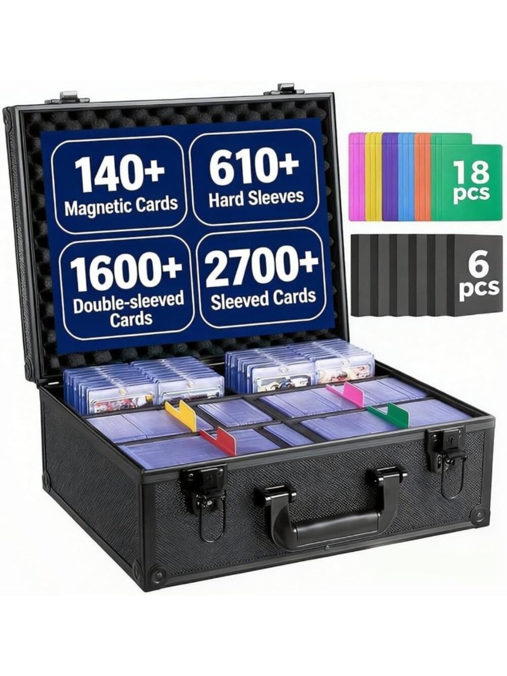 Large Trading Card Storage Box for 3x4 Top Loaders - Holds 610+ Sports Cards